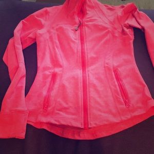 Lululemon zip up neon coral/pink jacket